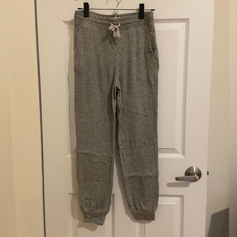 Ribbed sweater jogger sweatpants grey